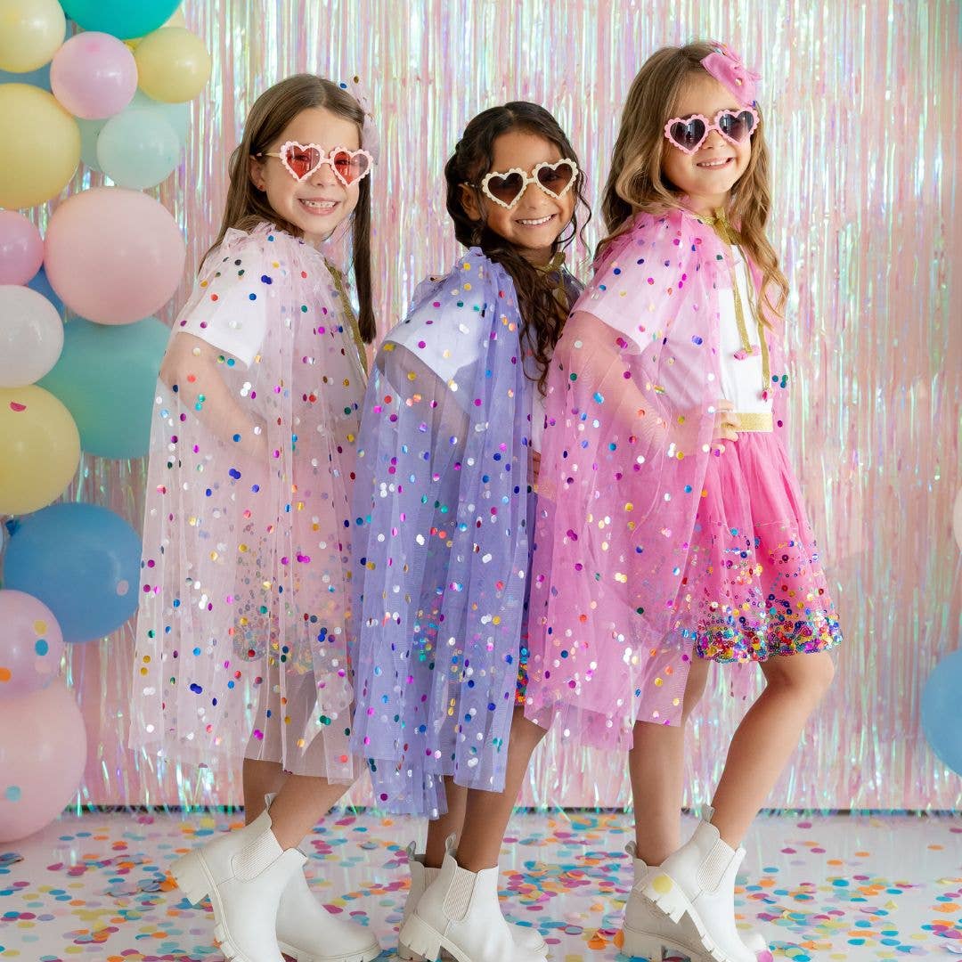 Sweet Wink - Vente Cape – enfant - Cape à confettis framboise - Cape de déguisement pour enfants4