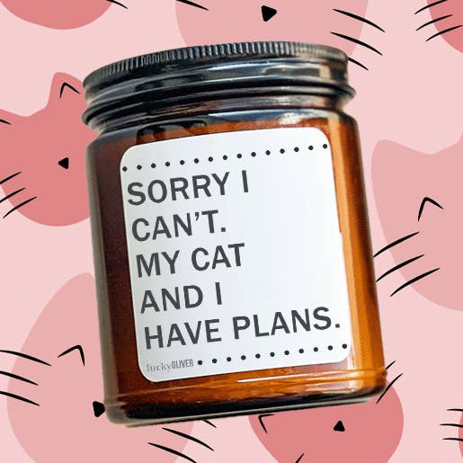 9 uns. rökt burk ljus - Lucky Oliver Cat Edition för wholesale av Coyer Candle Co.