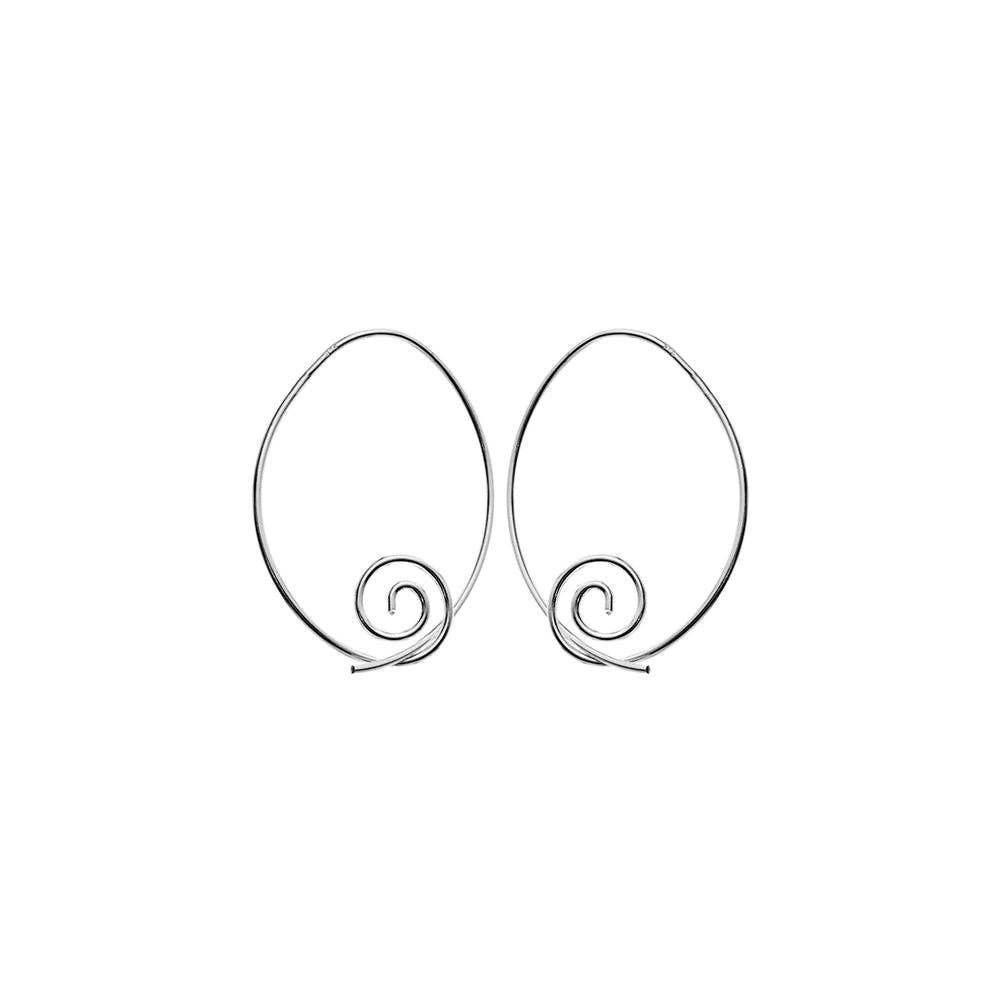 Kali Ma Designs - Sterling Silver Jewellery – wholesale Hoop earrings – Iona spiral ellipse hoops