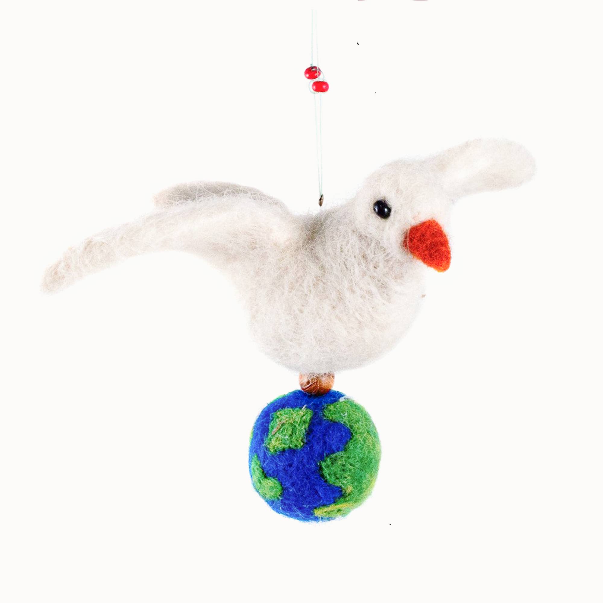 Mayan Hands - Wholesale Ornament - Felted Wool Dove of Peace Ornament1