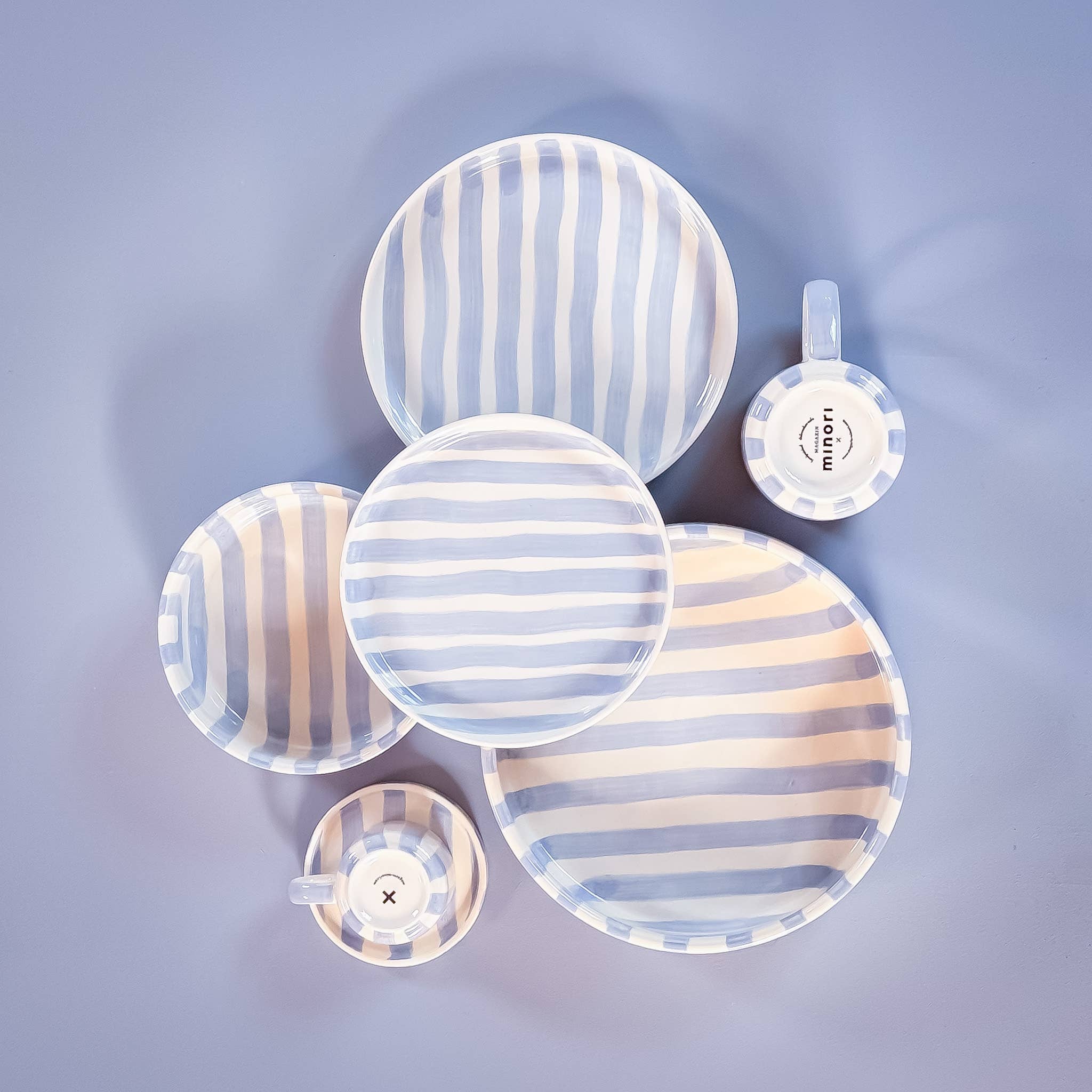 Magazin Minori - Wholesale Bowl - Large bowl Stripes - morning azzurro5