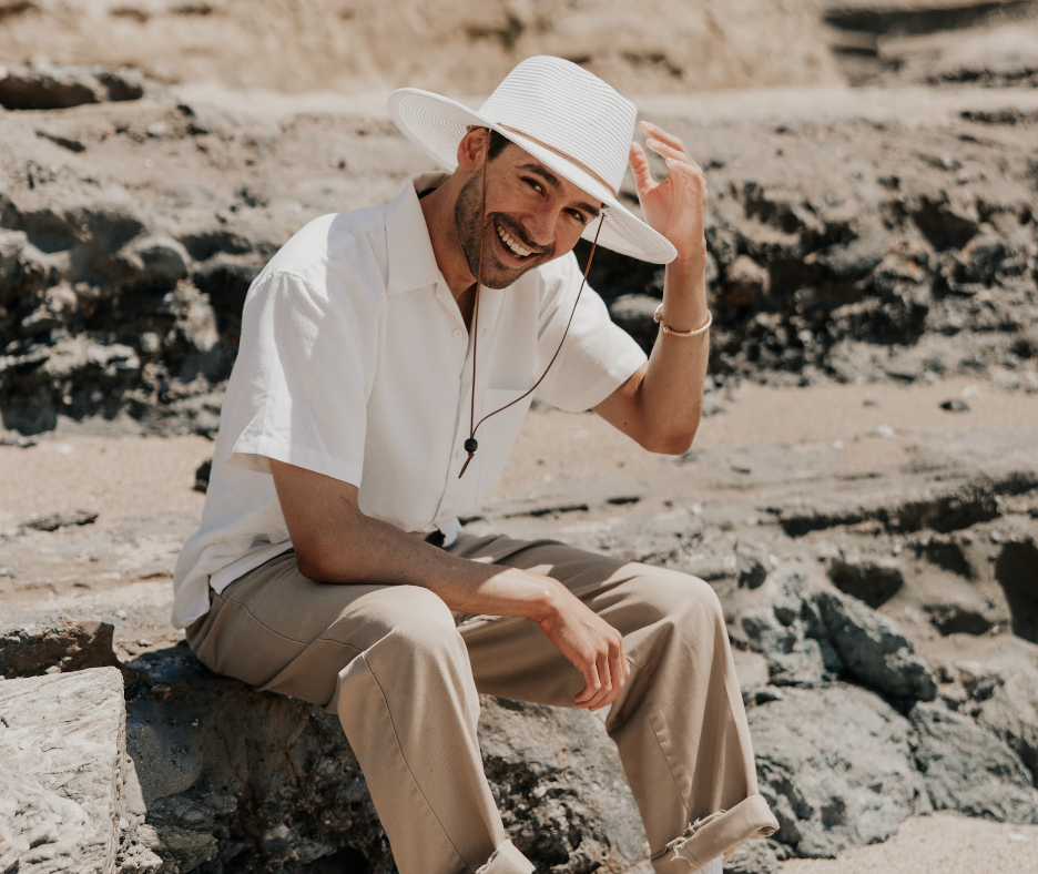 White Safari Wide Brim Straw Sun Hat - Style Felix for wholesale on Faire9