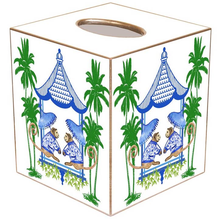 Marye-Kelley - Wholesale Tissue Box - Chic Monkey with Palms Tissue Box Cover