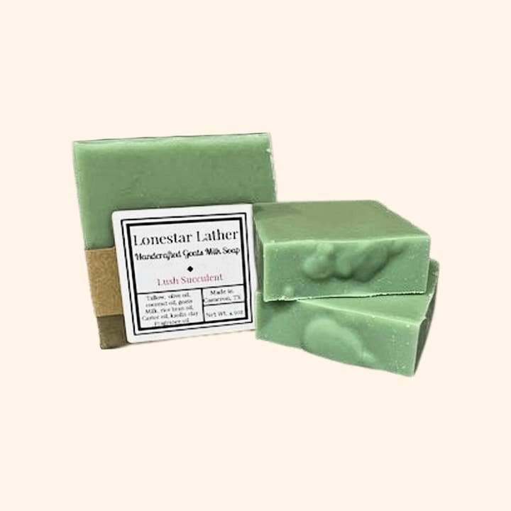Lush Succulent - Goat Milk & Tallow Soap for wholesale by Lonestar Lather