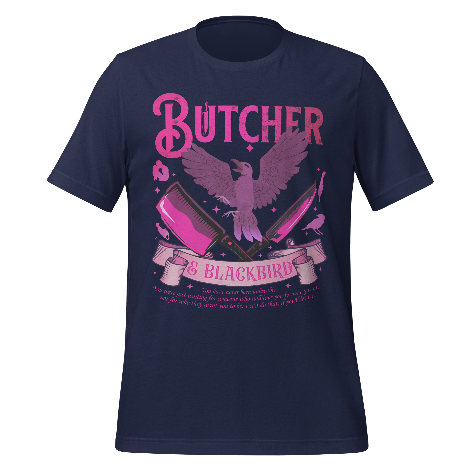 MagicMerchEmporium - Vente T-shirt sérigraphié – femme - T-shirt Butcher & Blackbird inspiré du roman dark romance4