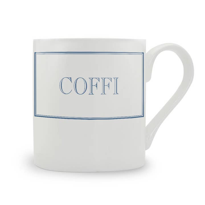Mug Coffi en porcelaine fine pour la vente par Stubbs Mugs