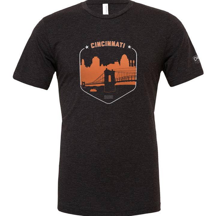 Cincinnati Skyline Shield T-shirt for wholesale by D&W Elements