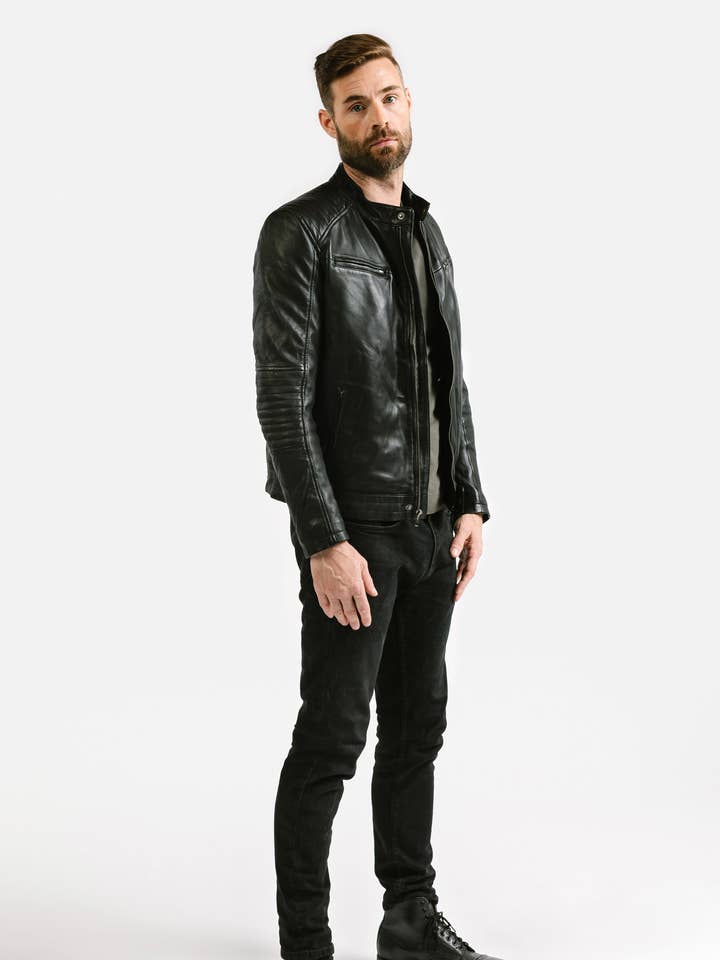 Racer Leather Jacket | Achilles for wholesale by Threads of Apollo