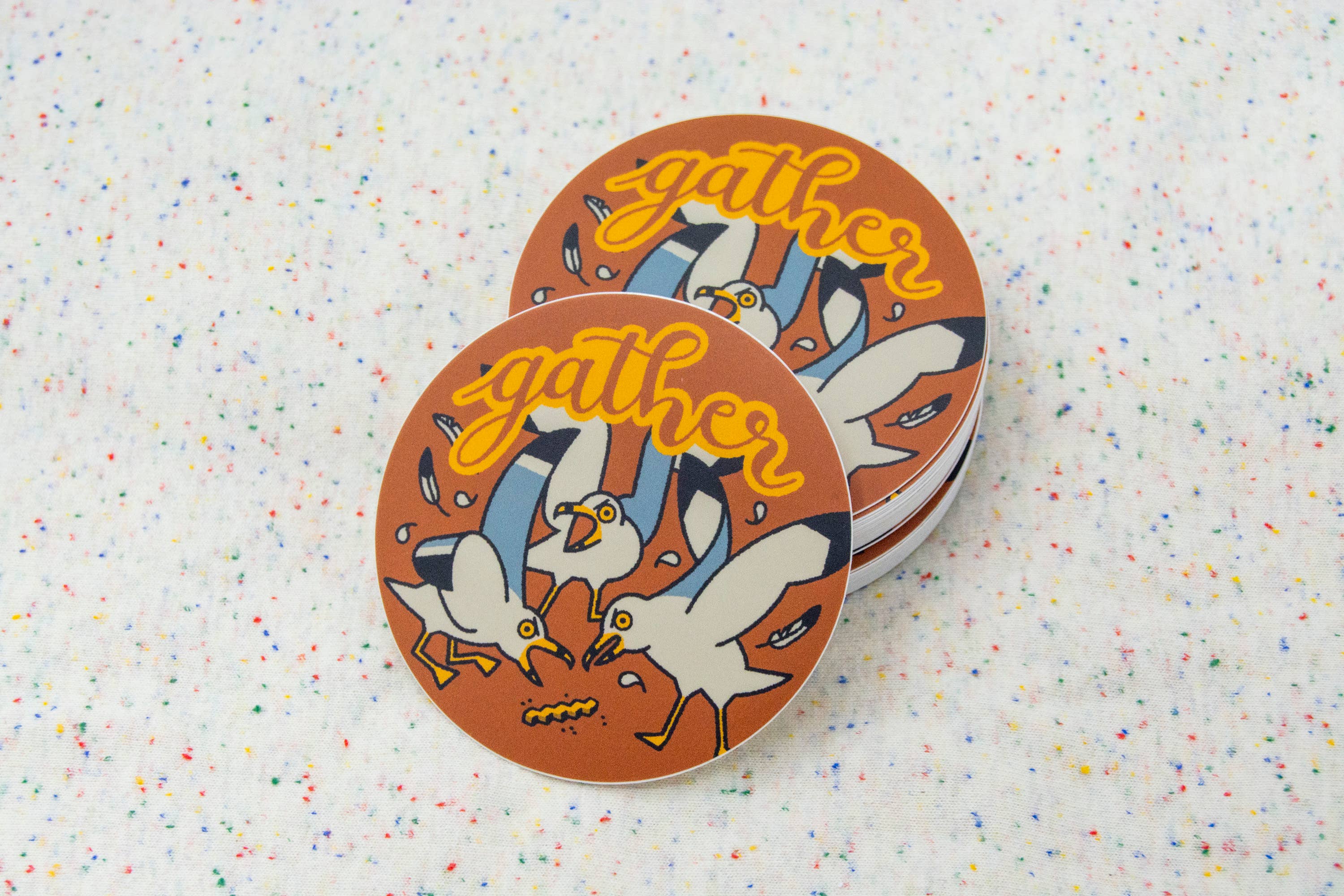 Curlworks - Vendita all'ingrosso Adesivo - Adesivo in vinile Gather Seagulls, 7,6 cm4