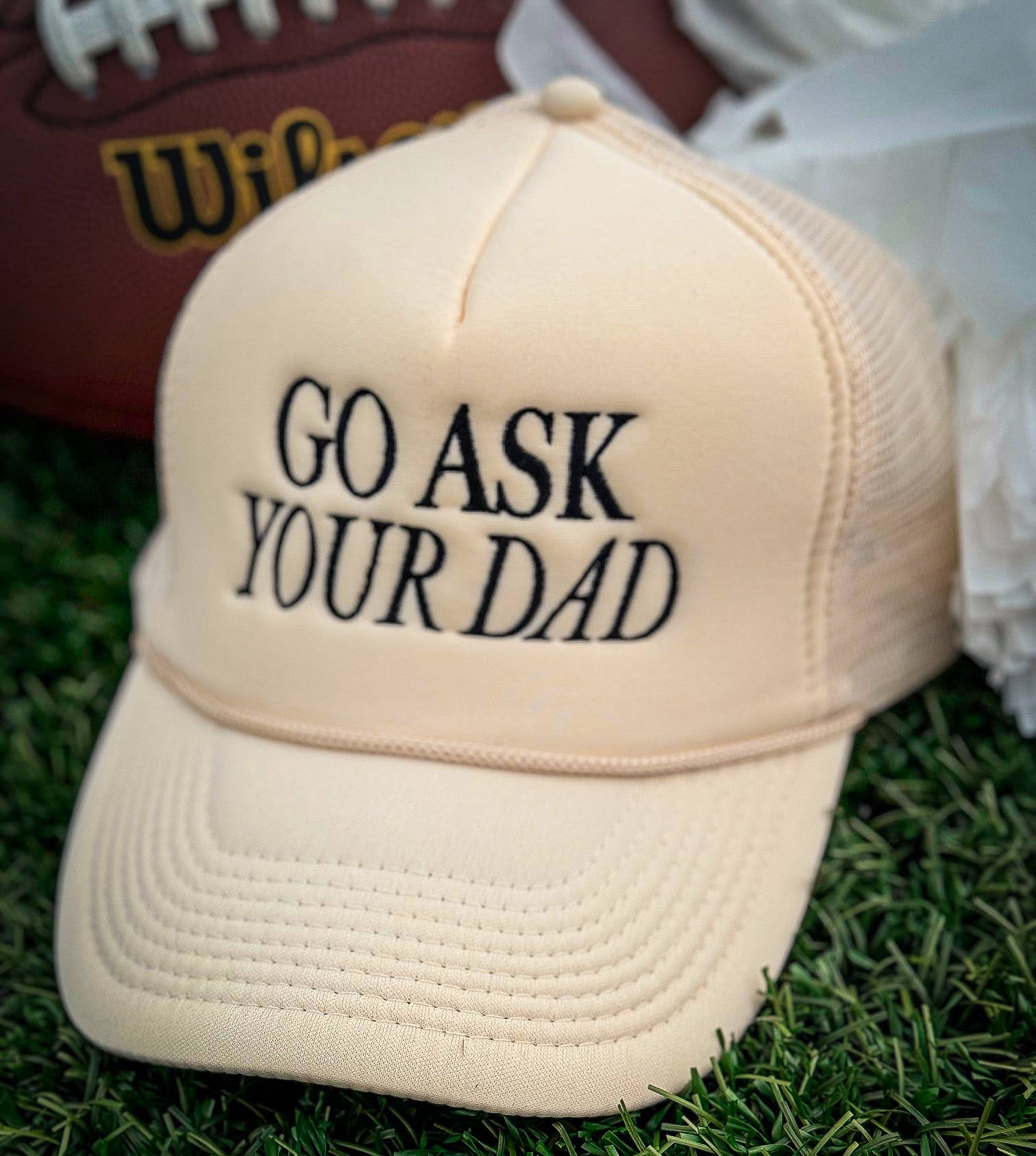 Bash - Wholesale Trucker Hat - Men's - Game Day Trucker Hat, Embroidered, Go Ask Your dad