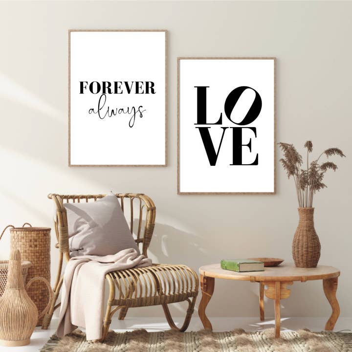 Ensemble de 2 impressions murales de salon, impressions de décoration d'intérieur pour la vente par PRINTD image