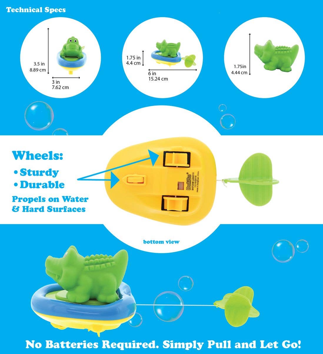 Cota Global – wholesale Bath toy – Baby – Boat Racers Buddies - Alligator2