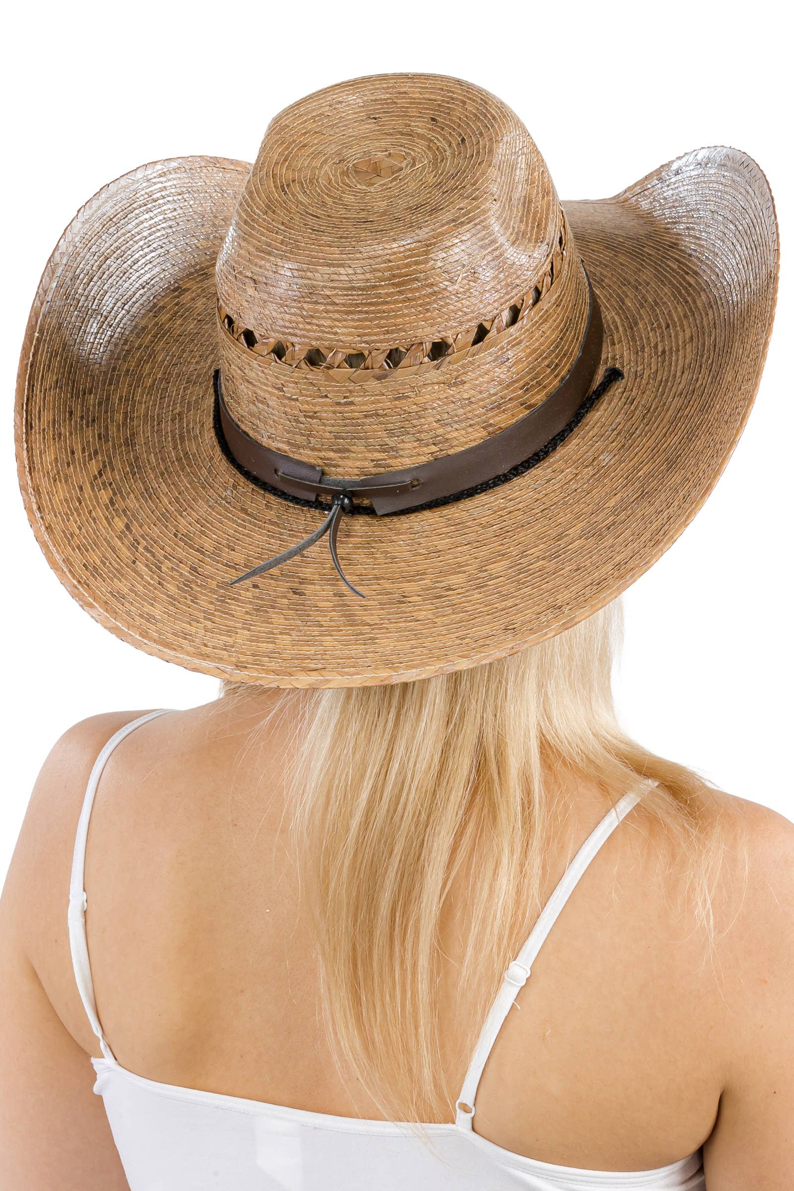Cap Zone – wholesale Cowboyhatt - Dam – Ventilerad Chl Taco Brätte Palmstrå Cowboyhatt7