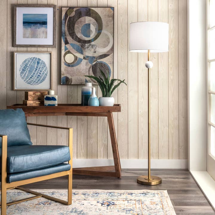 Gold Saxman 63" Marble Floor Lamp for wholesale on Faire1