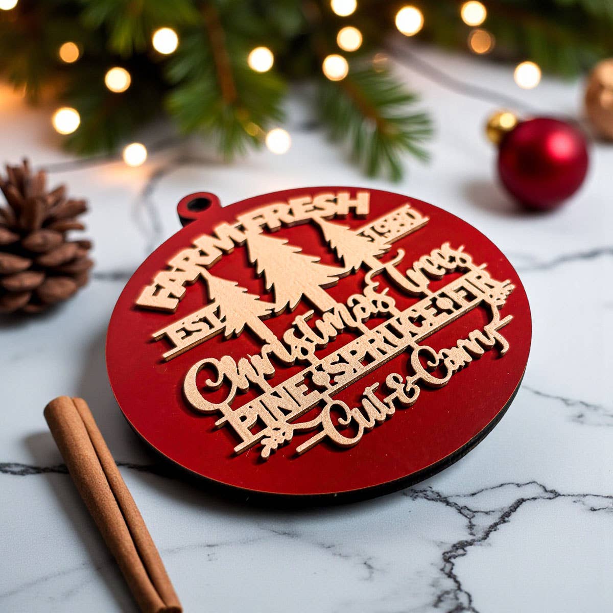 Gia Roma - Wholesale Ornament - Hanging Christmas Decor + Handmade Wooden Ornament Funny66