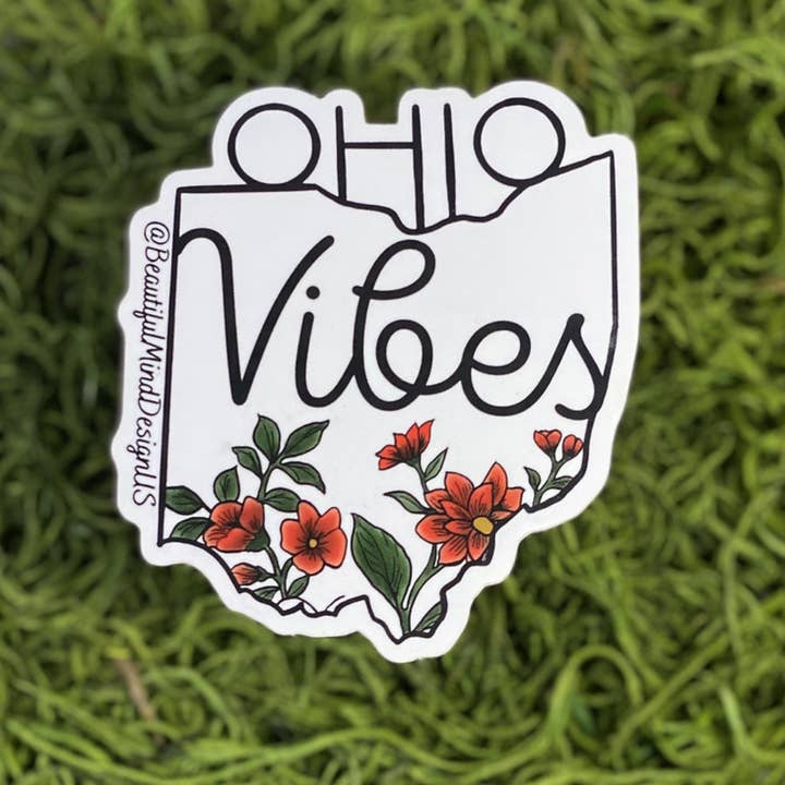 Lot de 5 autocollants en vinyle Ohio Vibes pour la vente par Beautiful Mind Design