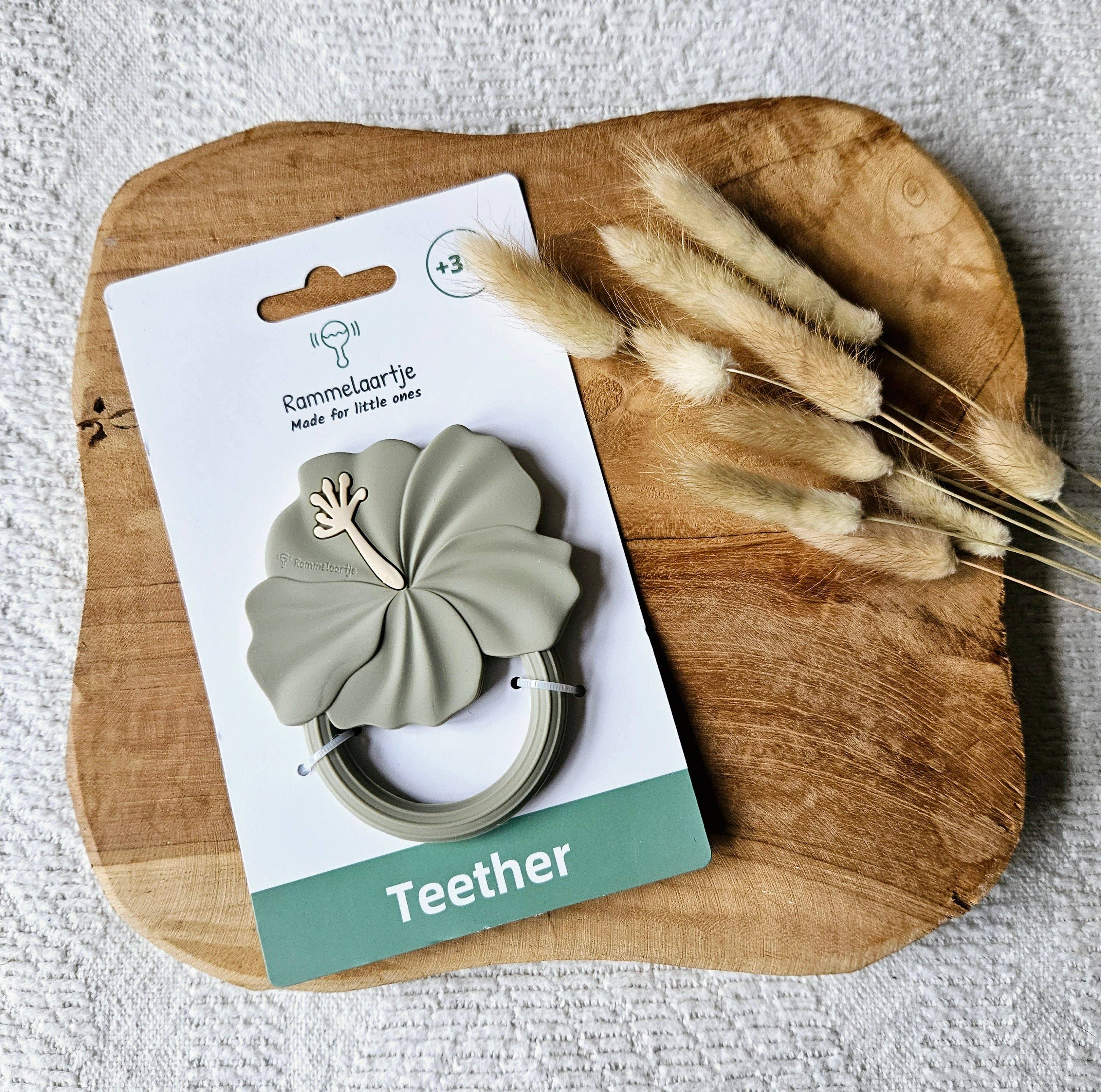 Rammelaartje - Wholesale Teether (Not Clip-On) - Baby - Silicone Hibiscus Teether - Sage2