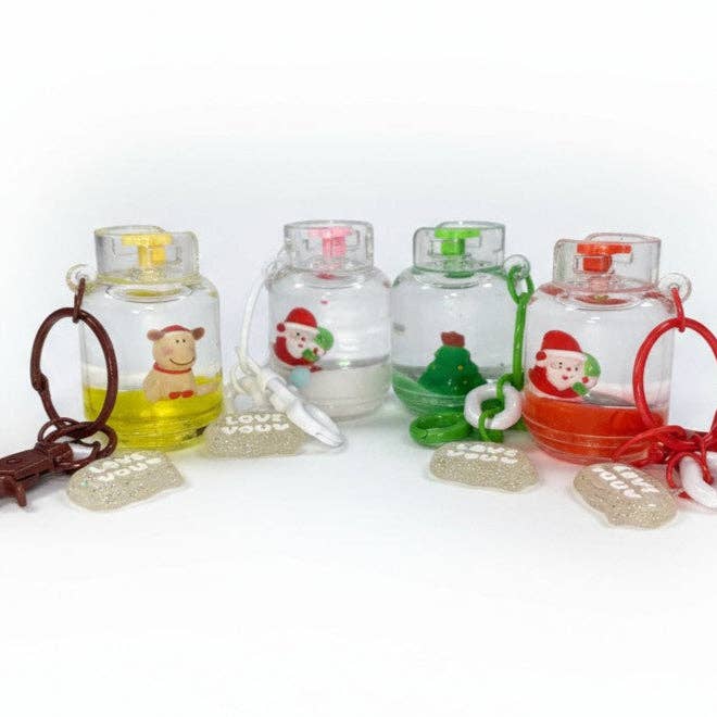 ASSORTED Christmas Holiday Liquid Jar Key Chain KC21026-20 (12PC) for wholesale on Faire
