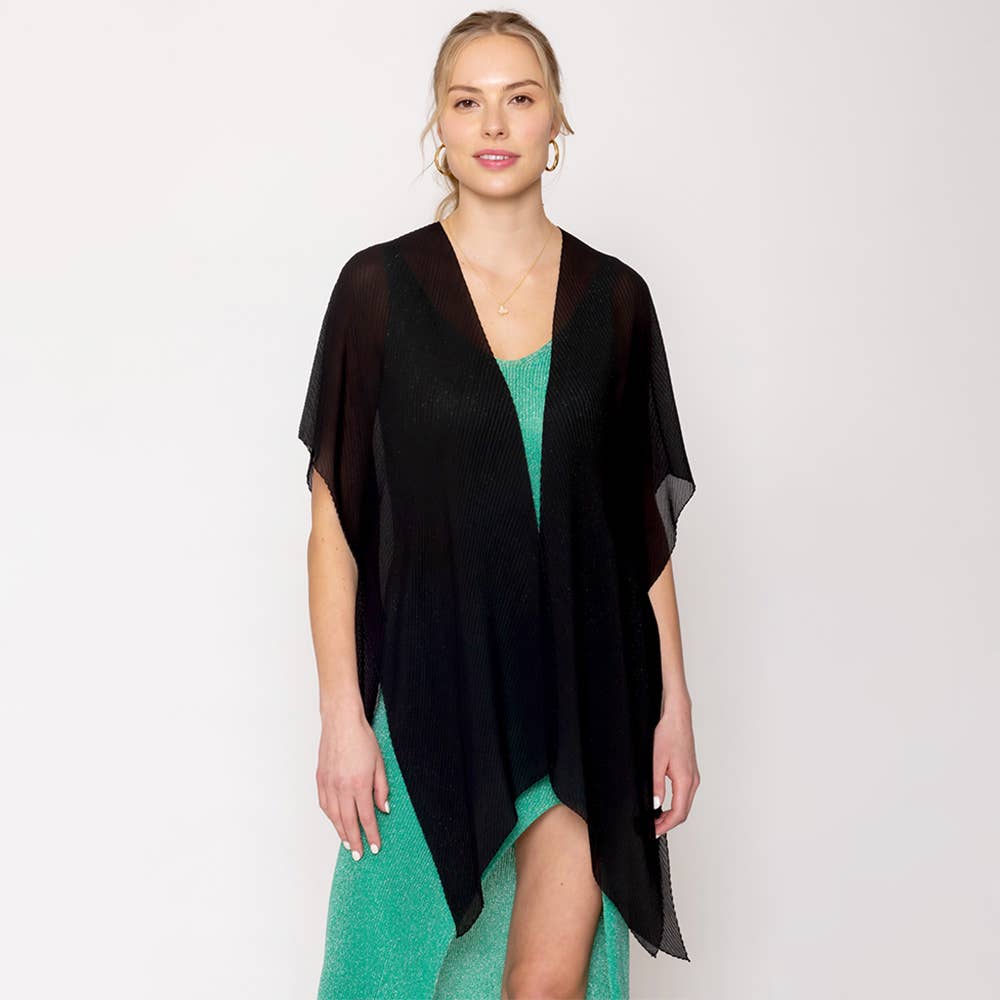 Sensibling Corp. - Wholesale Poncho - Women's - Solid Chiffon Ruana Poncho0