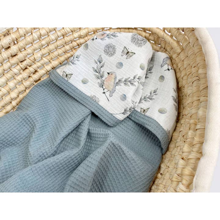 Nyfödd filt - gamla gröna fåglar för wholesale av Natural Cuddles