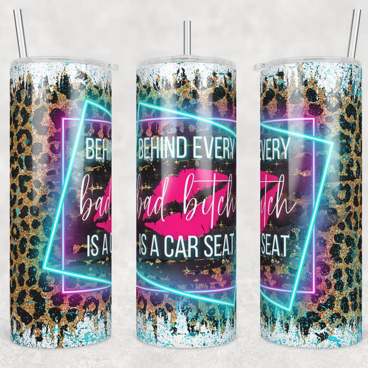 Bakom varje Bad B* tch... 20oz Skinny Tumbler för wholesale av Dogwood Graphics & Design