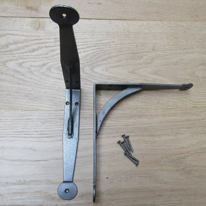 Pair Of Hand Forged Penny End Shelf Brackets 6" for wholesale by IronmongeryWorld