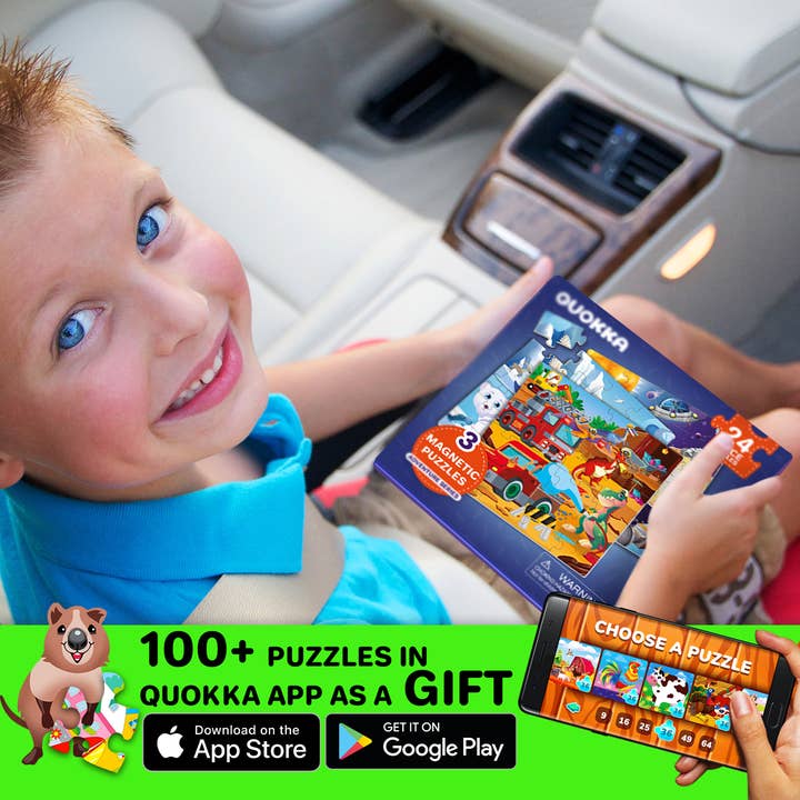 QUOKKA - Wholesale Puzzle - Kids - Magnetic Puzzle Book for Kids 24 Pieces Polar-Dino-Space5