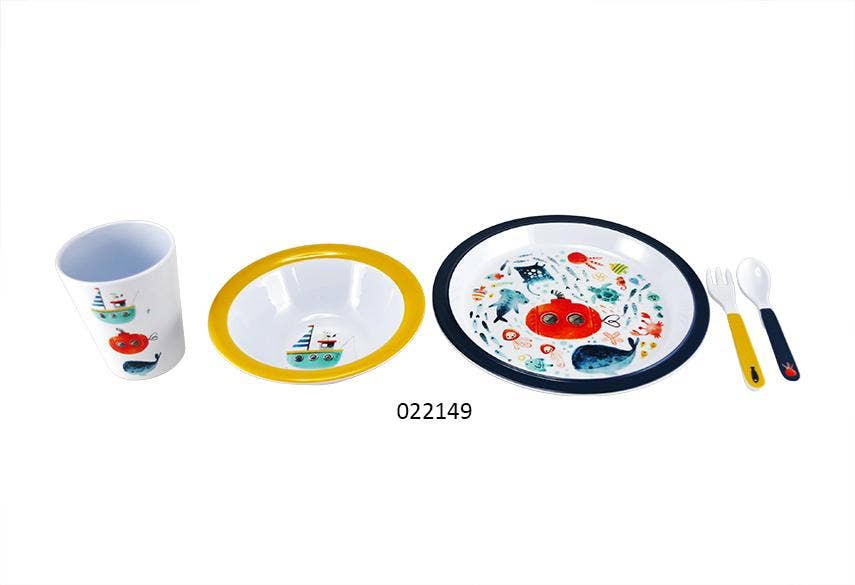 Faye - Wholesale Dinnerware Set - Kids & Baby - Children's Dinnerware Set 5 Pcs 'Boat'