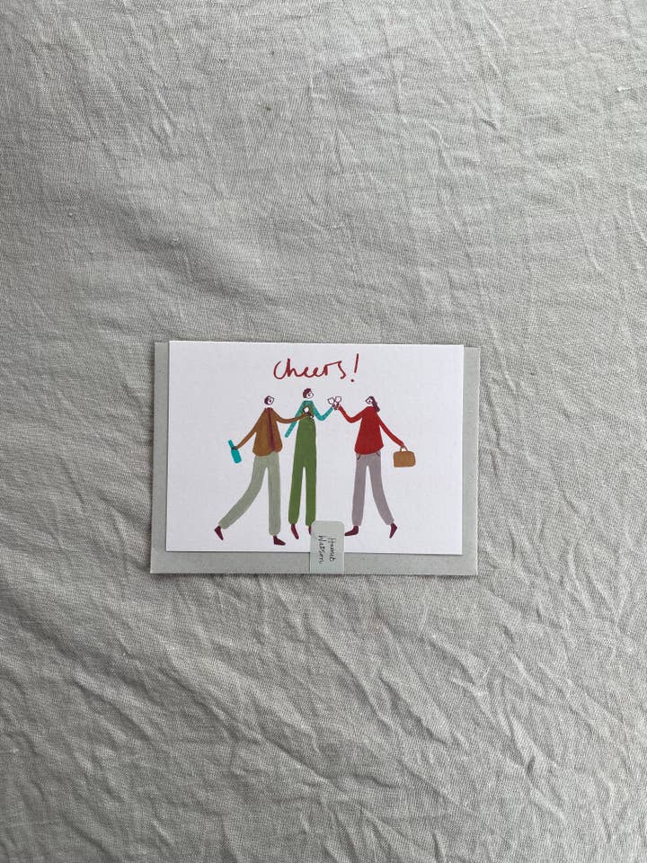 Cheers with Friends card for wholesale by Harriet Watson