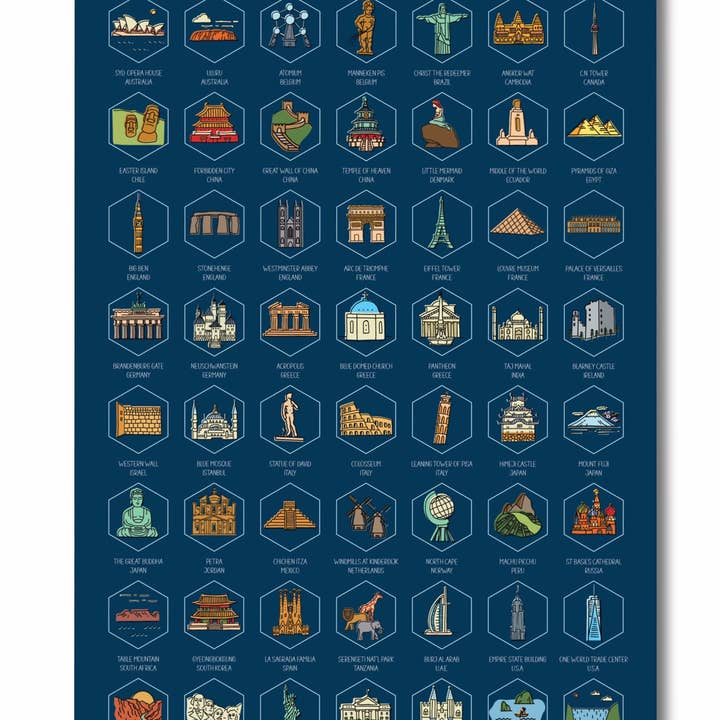 Track Your Adventures - Vente Poster - Poster à gratter World Landmarks5