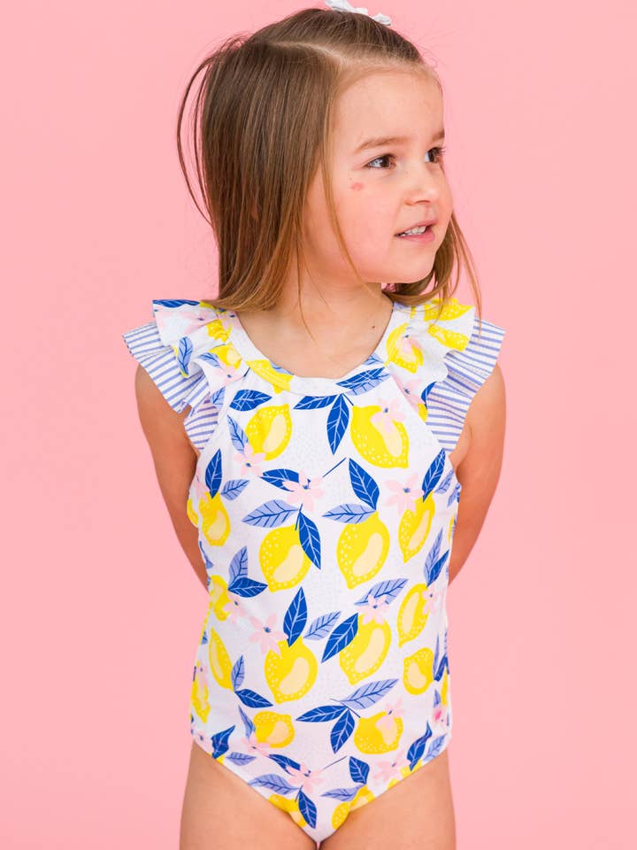 Yellow Girls Lemon Capri Bow V-Back One Piece Swimsuit
for wholesale on Faire1