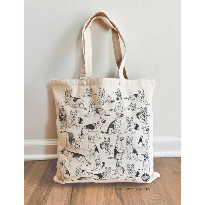 Sween Shop – wholesale Tote bag – Unisex – German Shepherd Cotton Canvas Tote Bag pet dog Gift summer