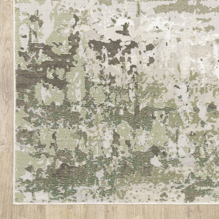 HomeRoots - Wholesale Area Rug - 3' X 5' Beige Grey Brown And Sage Green Abstract Area Rug