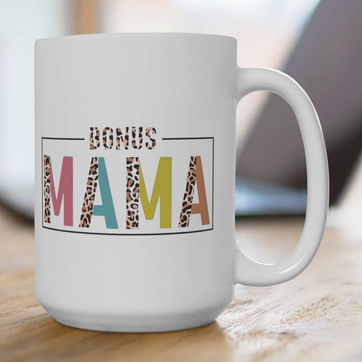 Bonus Mama, tasse à café pour nouvelle maman, belle-mère, amateur de café, accro au café, amateur de caféine, plus de café s'il vous plaît, fête des mères, anniversaire pour la vente par QDTee Boutique