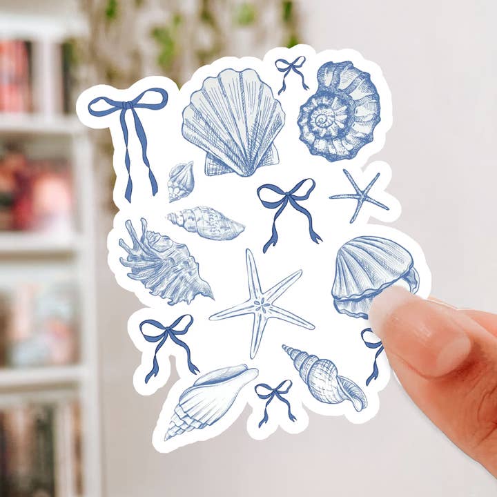 Seashell Summer Sticker for wholesale by Oats & Honey