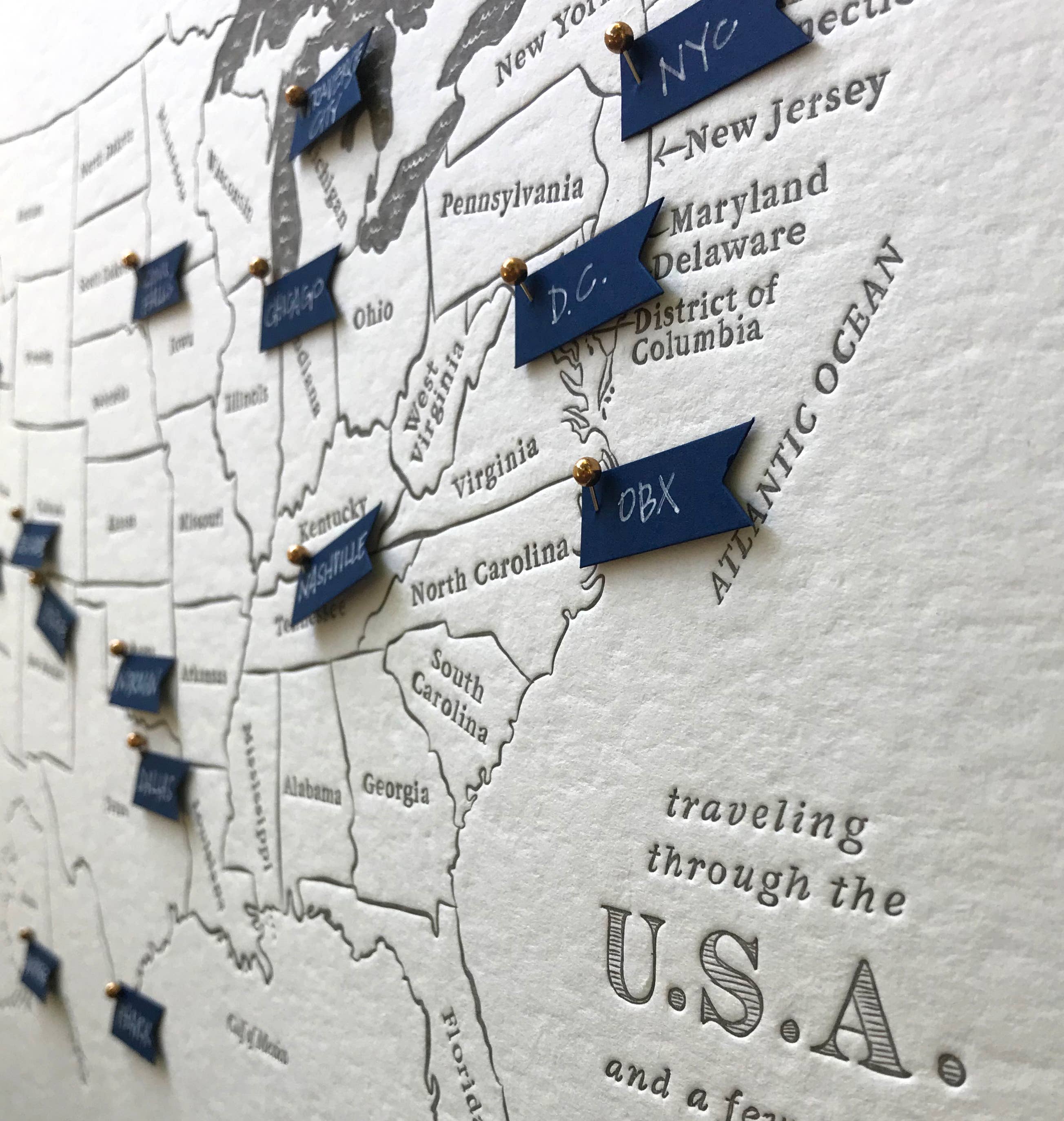 Color Box Design & Letterpress – wholesale Map – USA Travel Map1