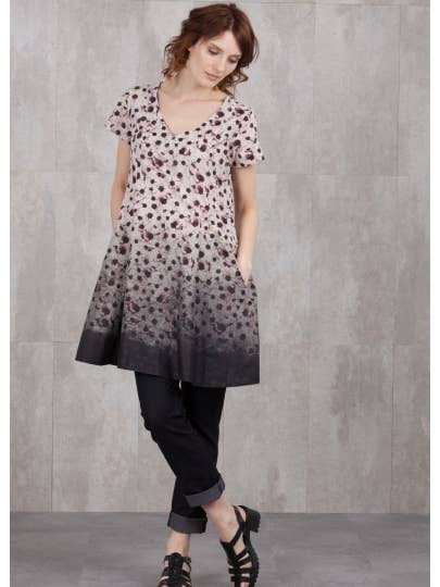 ABITO STAMPATO PRUGNA-610/70 per la vendita all'ingrosso da parte di NID D'ABEILLE