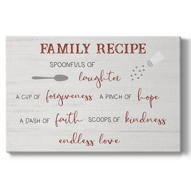 Wexford Home - Wholesale Art Print - Family Recipes Canvas Print By CAD Designs