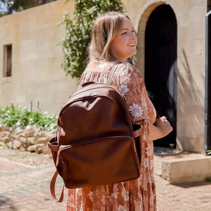 Tan Backpack Change Bag for wholesale by Bubba Bump