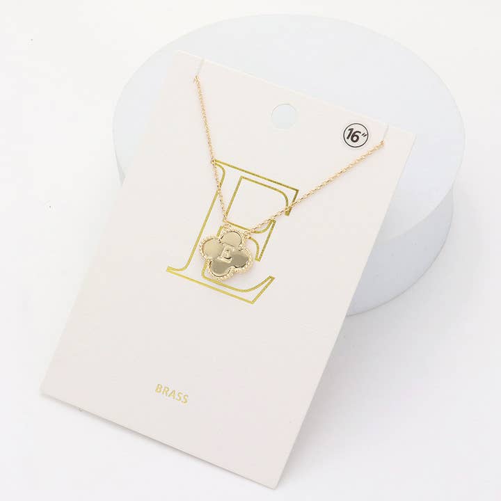 Sensibling Corp. - Wholesale Pendant/Charm Necklace - Quatrefoil Initial I Pendant Necklace
4