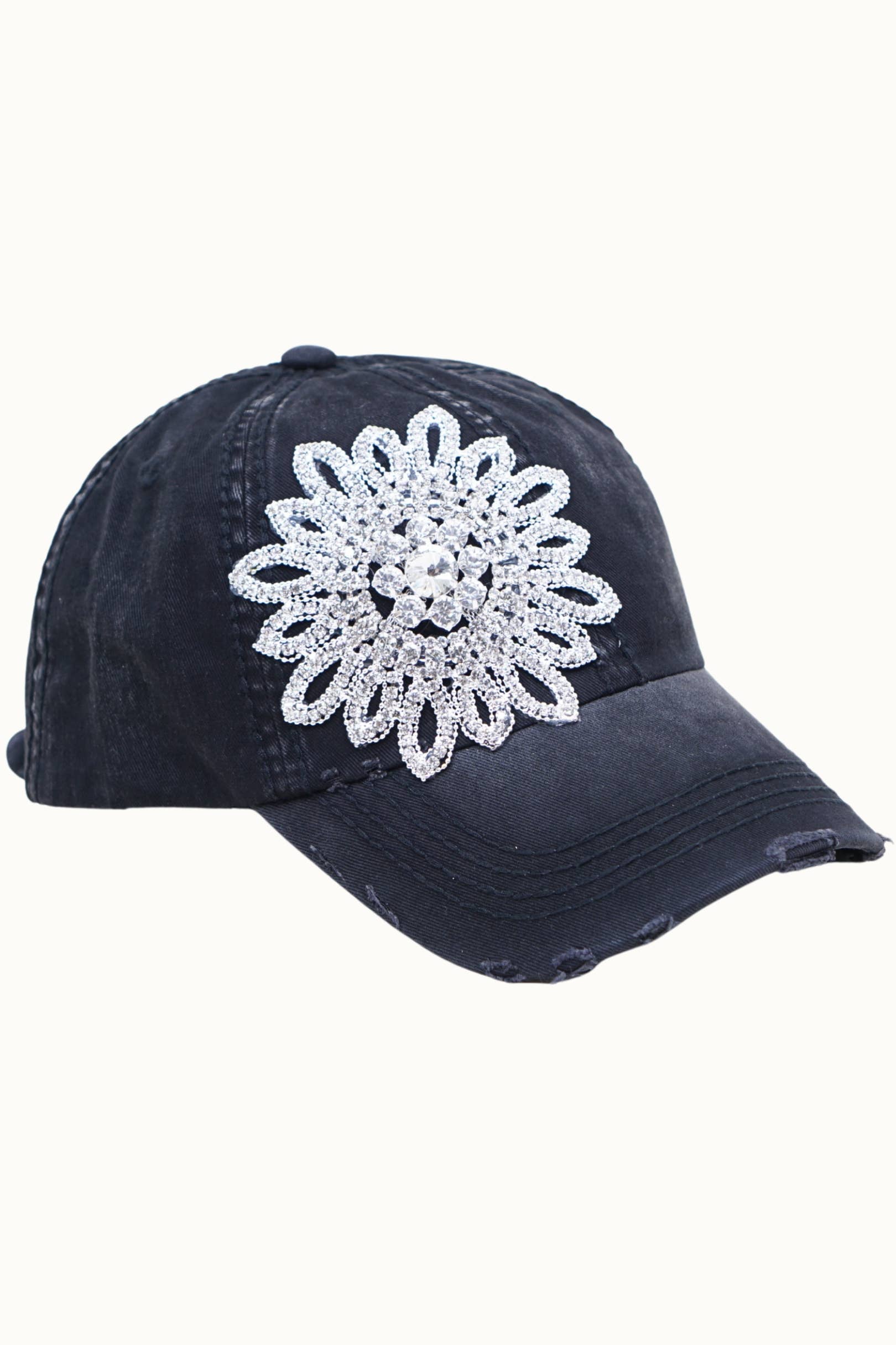 Olive & Pique - Wholesale Baseball Cap - Women's - Sunflower Bejeweled Glitz Cap, Adjustable1