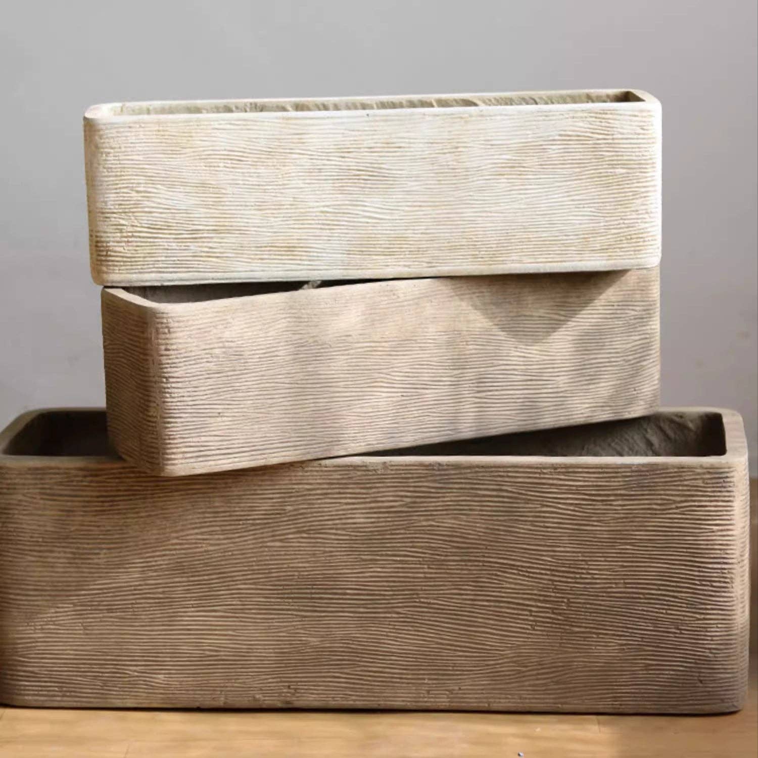 Rustic Reach - Wholesale Planter Box - Modern Rectangular Textured Planter2