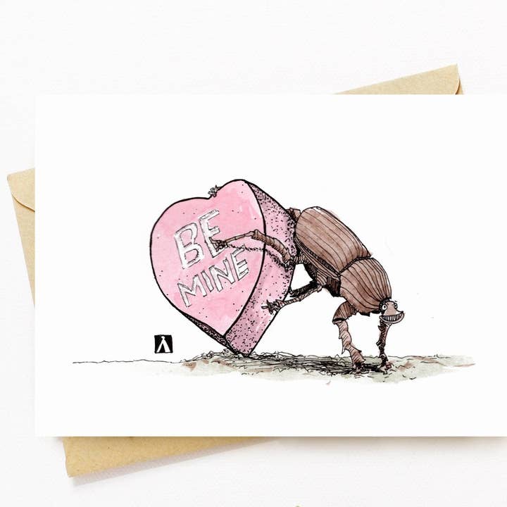 Cartão dos Namorados 5x7 com doce de escaravelho por atacado de Bellavance Ink