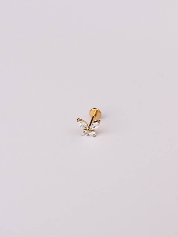 Crystal Butterfly Flat Back Stud for wholesale by Rose and Clay