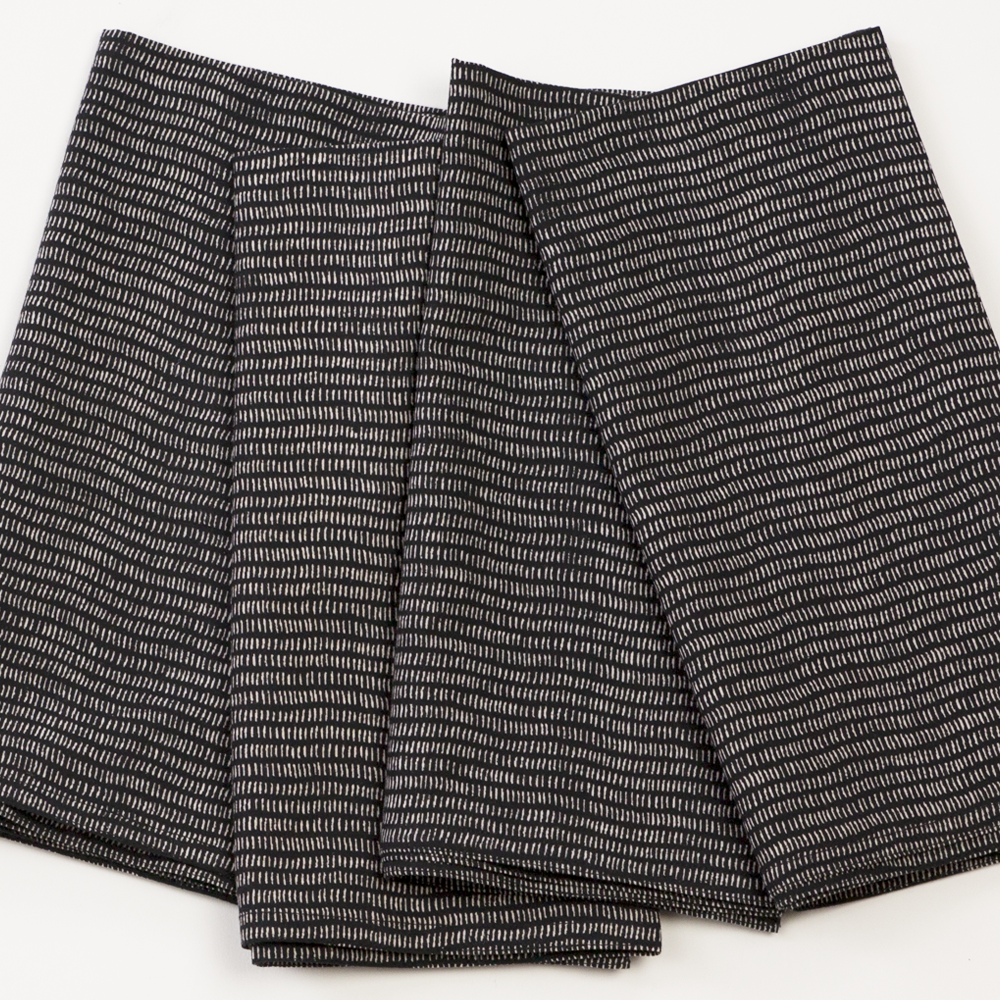 Graymarket Design - Vendita all'ingrosso Tovaglioli da tavola in stoffa - Tovaglioli stampati Midnight Block Alice Stripes - set di 41