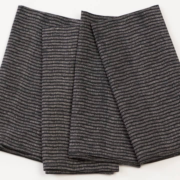 Graymarket Design - Vendita all'ingrosso Tovaglioli da tavola in stoffa - Tovaglioli stampati Midnight Block Alice Stripes - set di 41