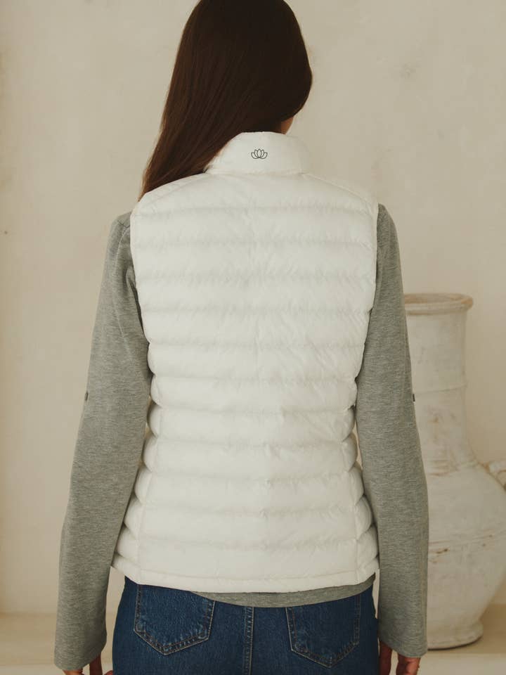 Glacial Gilet (Neck Lotus Embroidery) for wholesale by Om & Ah London