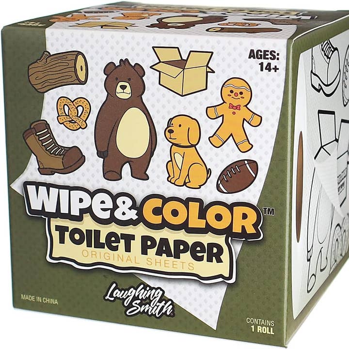 Funny Toilet Paper Novelty Tissue Roll - Wipe & Color for wholesale by Smith Brands