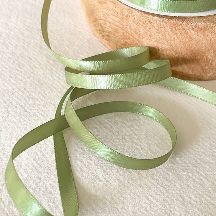 6mm Spring Moss Satin Ribbon - 10 Meter Roll for wholesale by Imaginediy