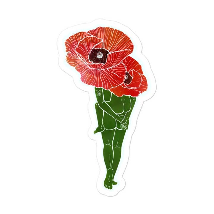 June Bunch Studio - Wholesale Sticker - Poppy Vinyl Sticker0
